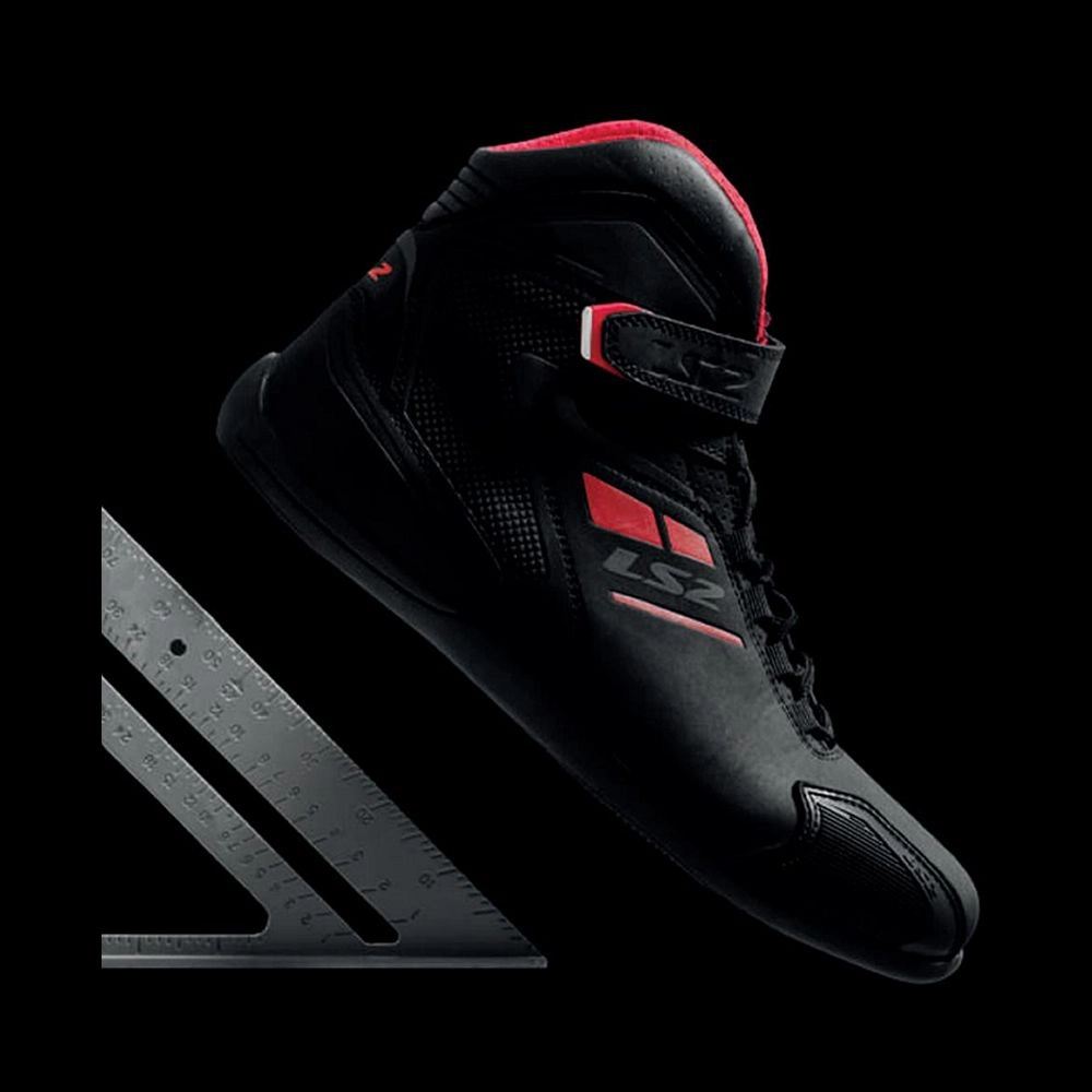 BOTA LS2 GARRA NEGRA ROJA HOMBRE