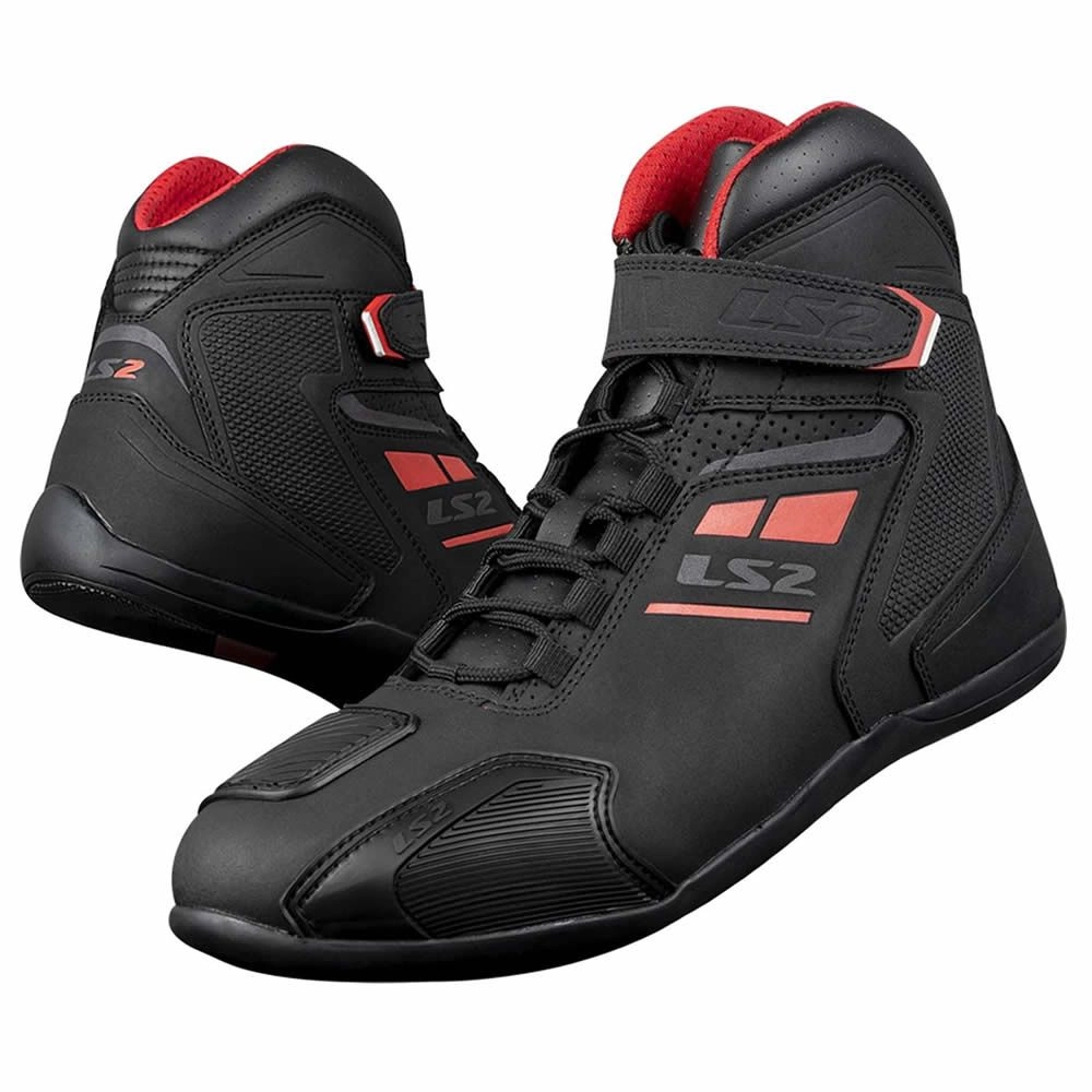 BOTA LS2 GARRA NEGRA ROJA HOMBRE