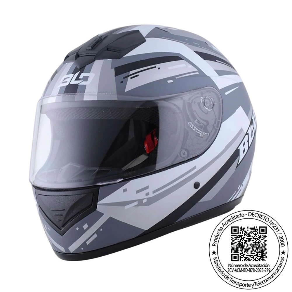 CASCO BLD 878 DOT SPOKE GRIS BLANCO MATE