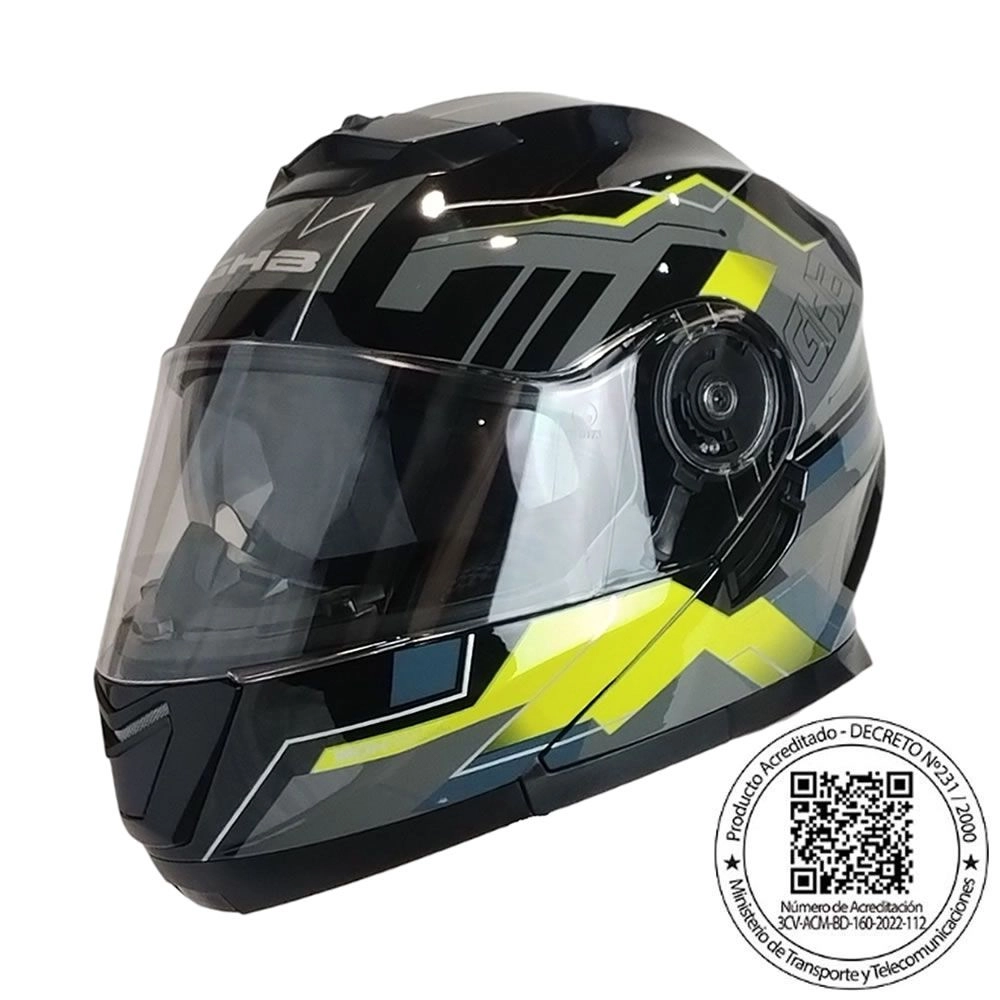 CASCO GHB 160 STRAITS NEGRO GRIS AMARILLO