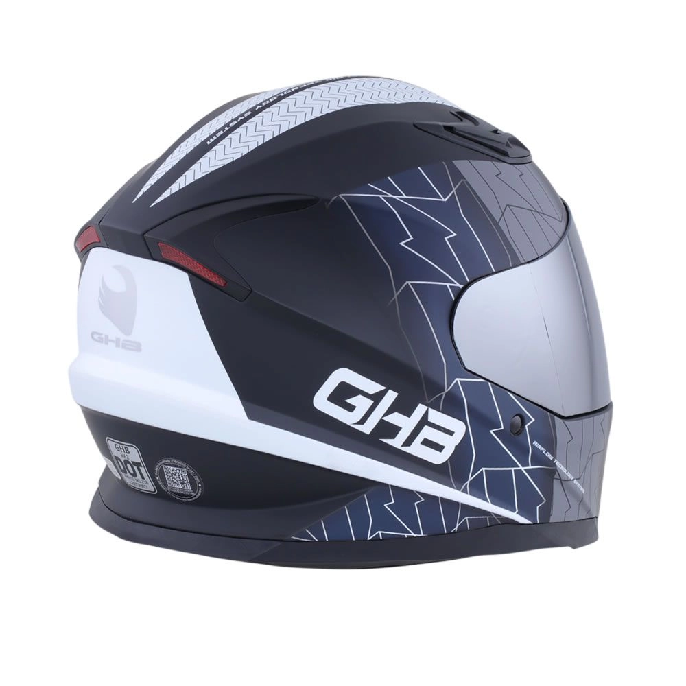 CASCO GHB M-62 JOY NEGRO BLANCO AZUL MATE MICA IRIDIUM SILVER