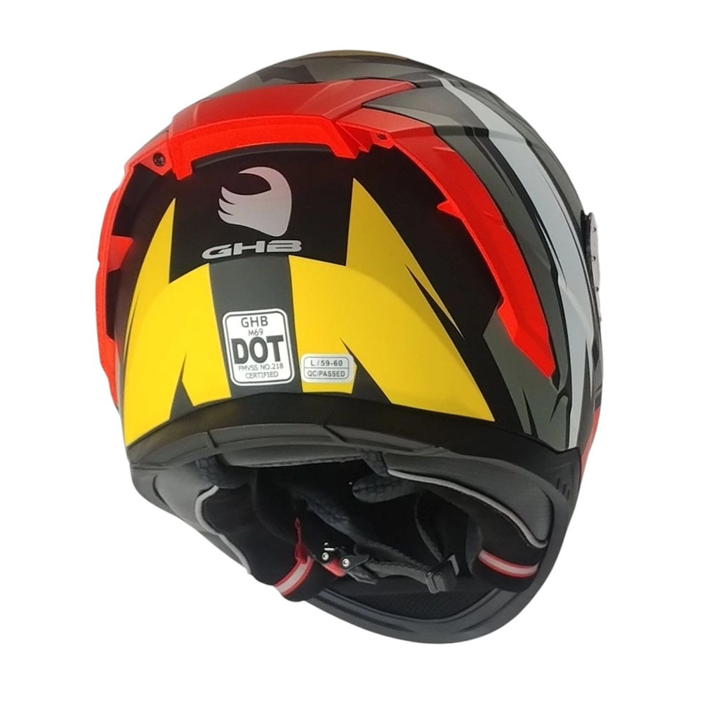 CASCO GHB M-69 TWISTED NARANJO GRIS BLANCO MATE