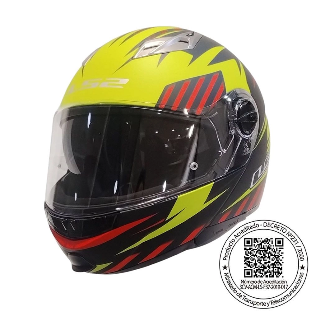 CASCO LS2 FF370 EASY EXTENT NEGRO AMARILLO ROJO MATE
