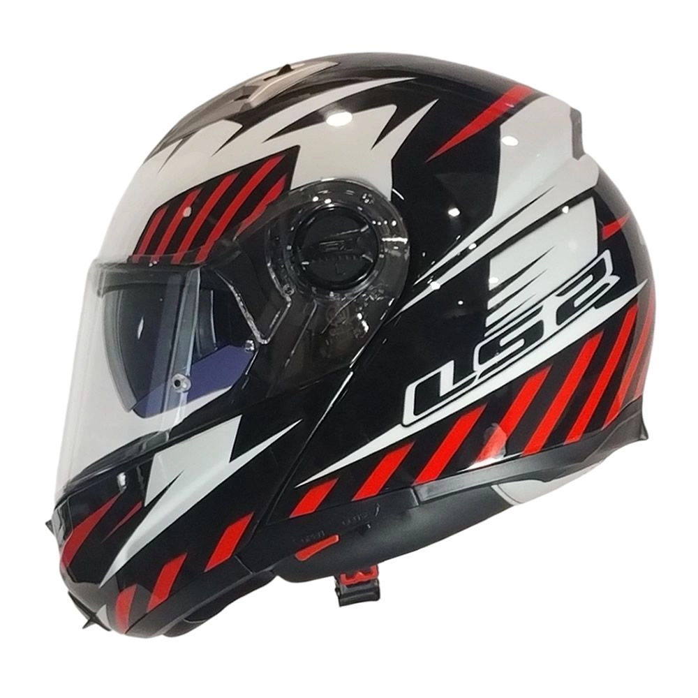 CASCO LS2 FF370 EASY EXTENT NEGRO BLANCO ROJO