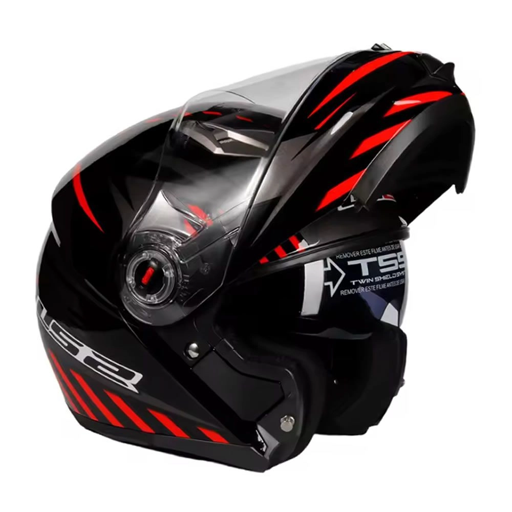 CASCO LS2 FF370 EASY EXTENT NEGRO ROJO MATE