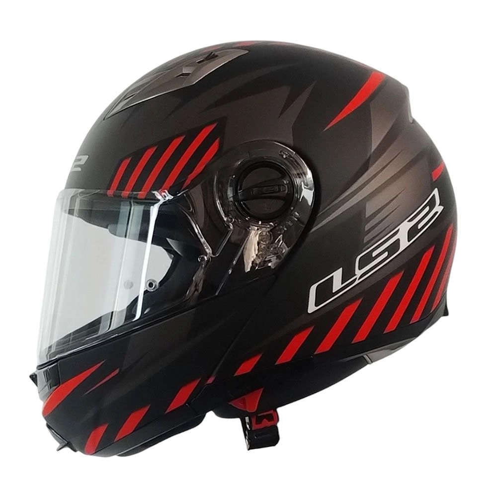 CASCO LS2 FF370 EASY EXTENT NEGRO ROJO MATE