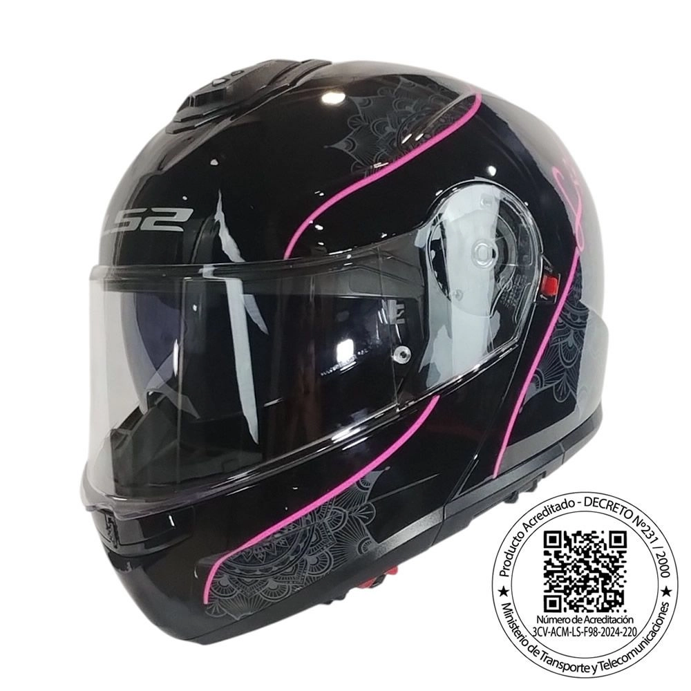 CASCO LS2 FF908 STROBE II LUX NEGRO ROSA