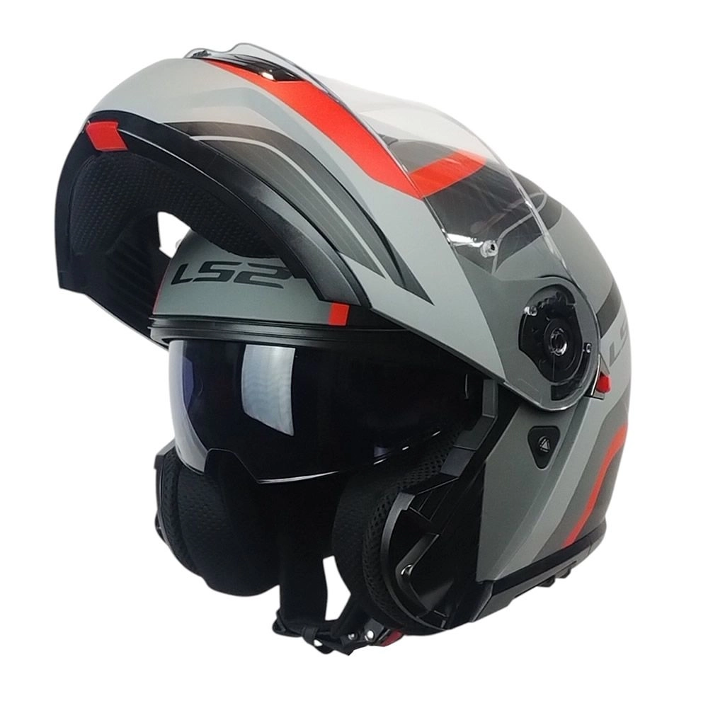 CASCO LS2 FF908 STROBE II MONZA NEGRO GRIS ROJO MATE