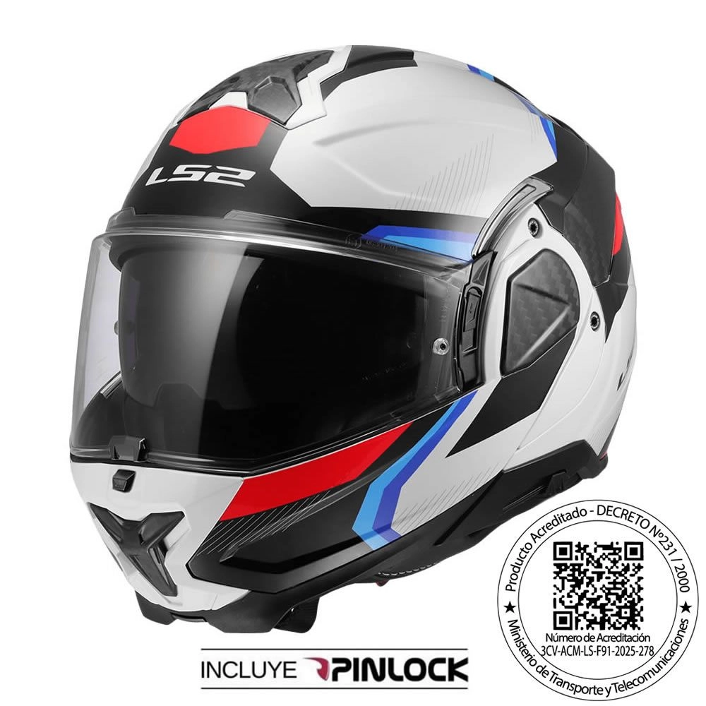 CASCO LS2 FF910 ADVANT II TRIPLE BLANCO AZUL ROJO