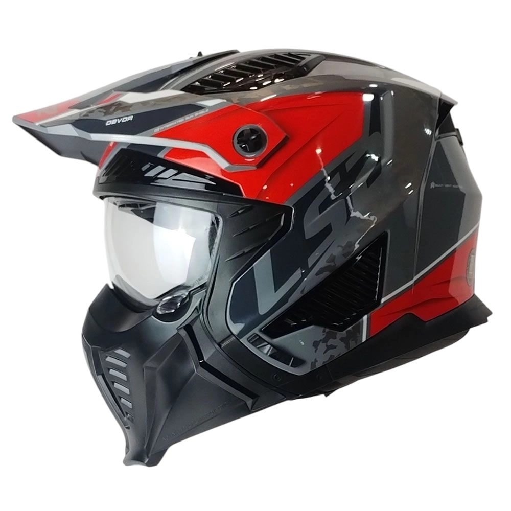 CASCO LS2 OF606 DRIFTER DEVOR SILVER TITANIO ROJO