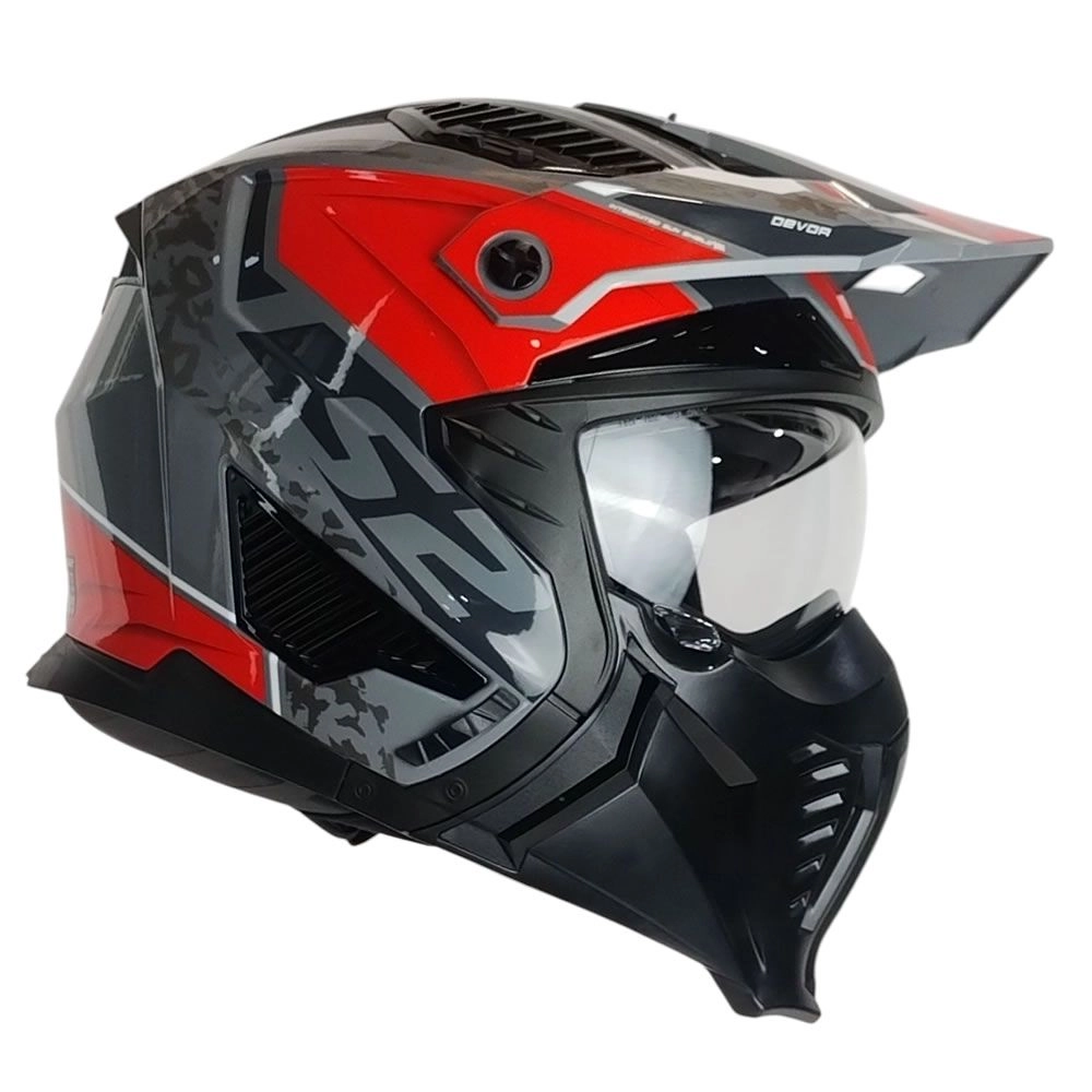 CASCO LS2 OF606 DRIFTER DEVOR SILVER TITANIO ROJO