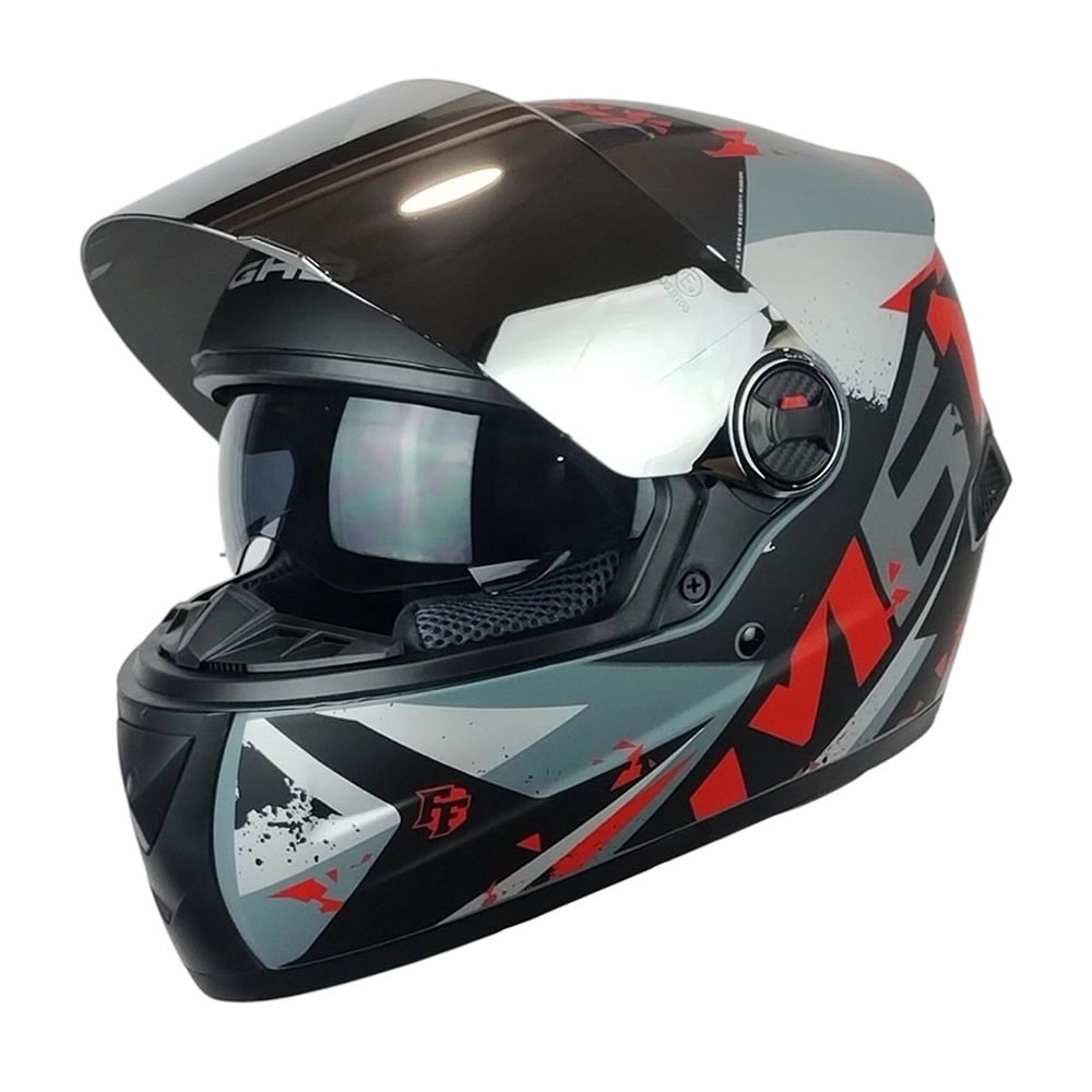 CASCO GHB M-61 GROW NEGRO GRIS ROJO MATE MICA IRIDIUM SILVER