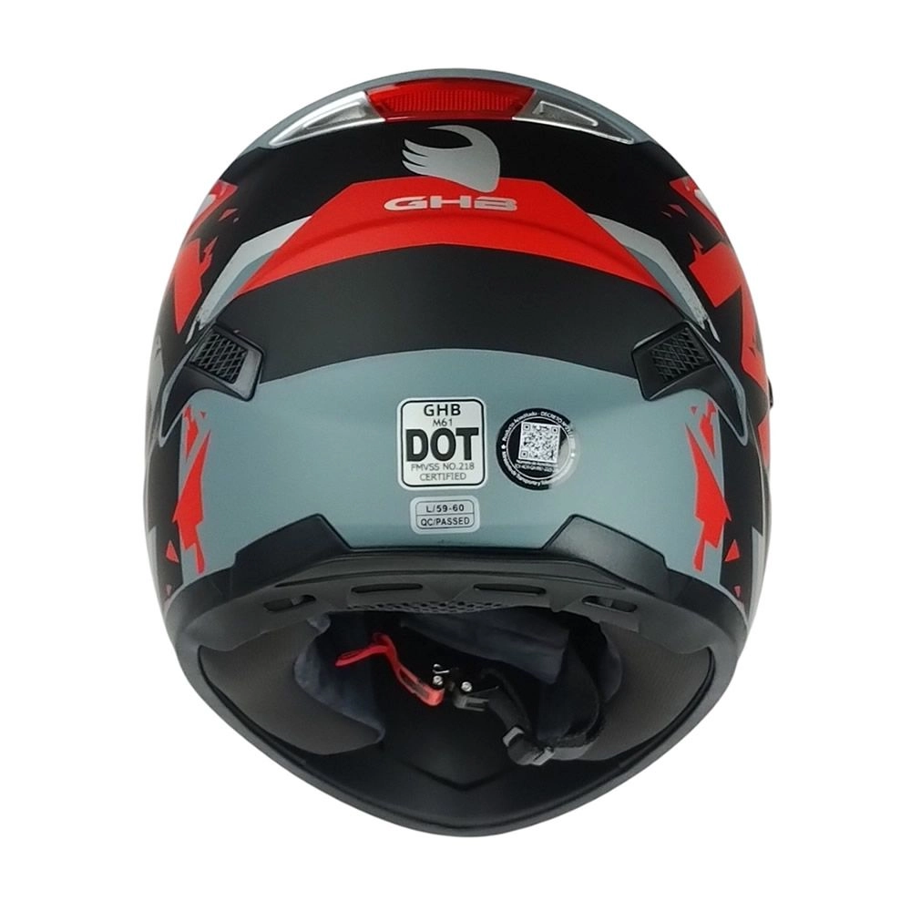 CASCO GHB M-61 GROW NEGRO GRIS ROJO MATE MICA IRIDIUM SILVER