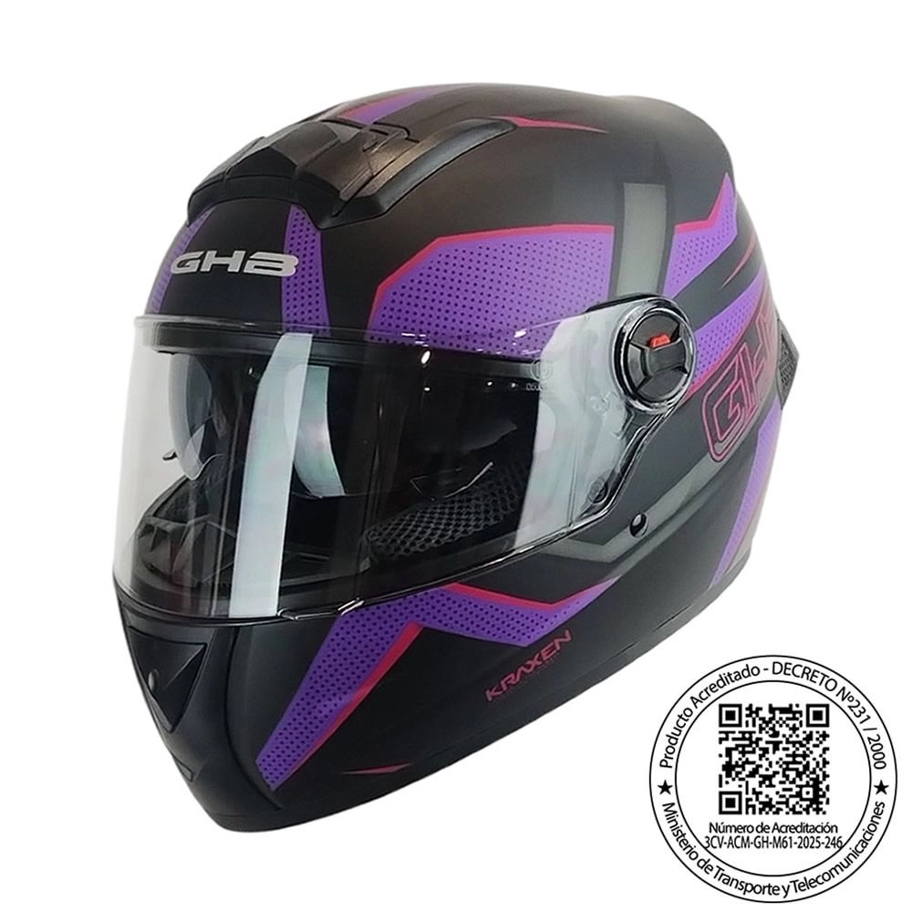 CASCO GHB M-61 KRAXEN NEGRO MORADO MATE