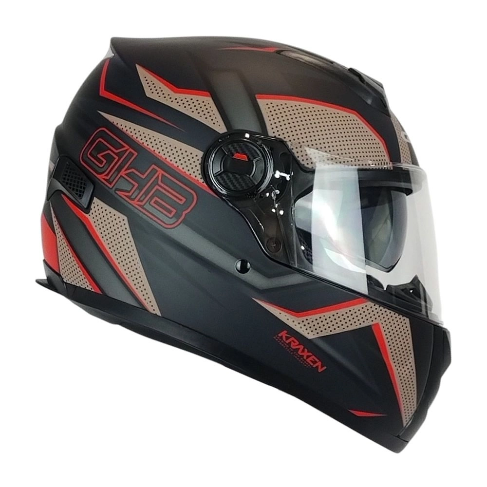 CASCO GHB M-61 KRAXEN NEGRO ROJO MATE