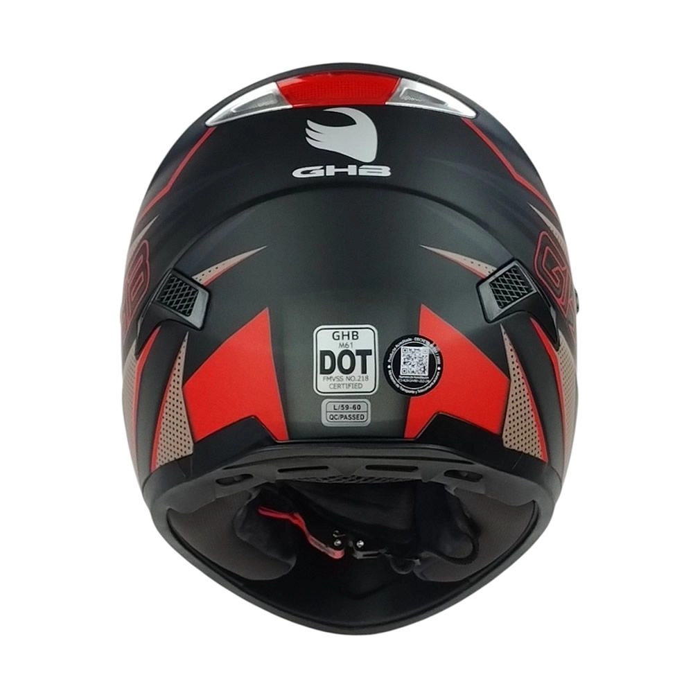 CASCO GHB M-61 KRAXEN NEGRO ROJO MATE