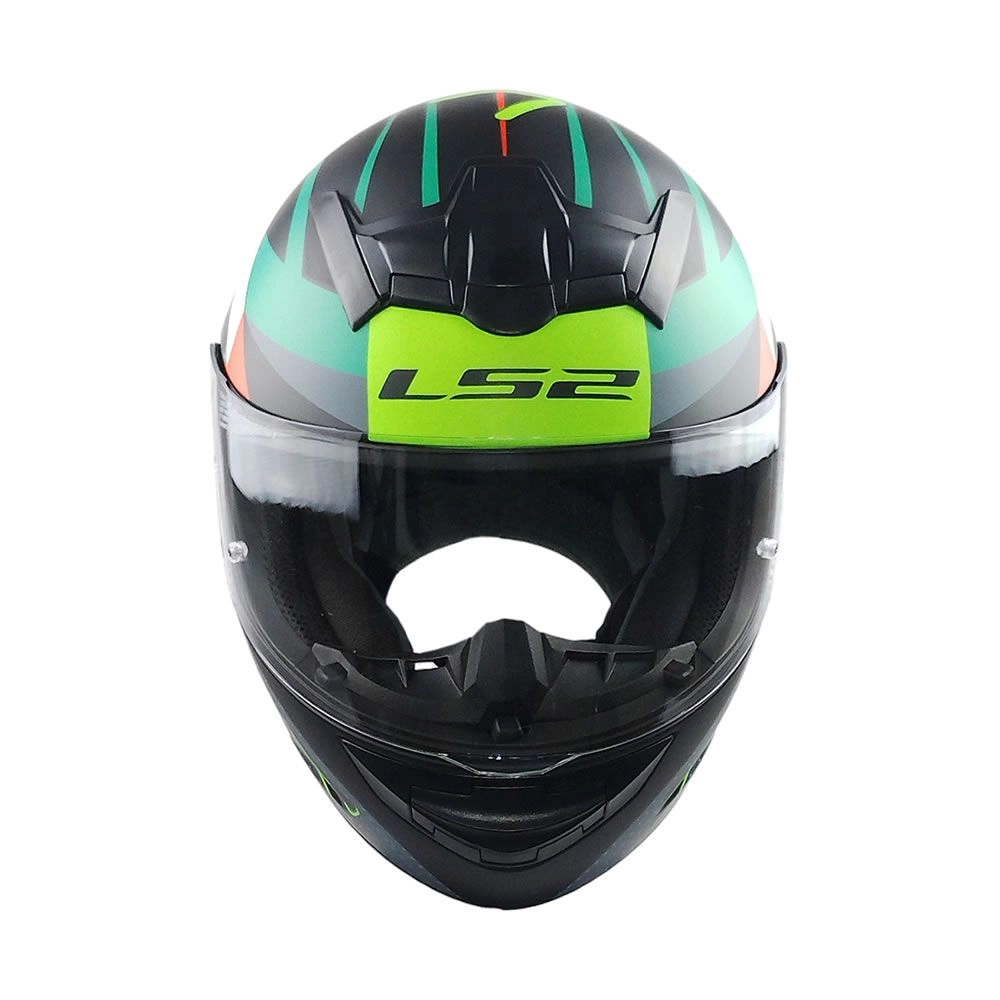 CASCO LS2 FF352 EVO MERCH NEGRO VERDE SPOILER NEGRO MATE