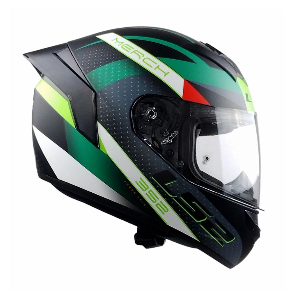 CASCO LS2 FF352 EVO MERCH NEGRO VERDE SPOILER NEGRO MATE