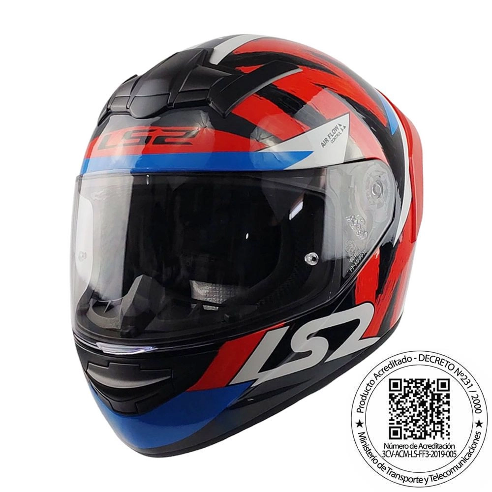CASCO LS2 FF352 EVO WOLVES NEGRO ROJO SPOILER ROJO