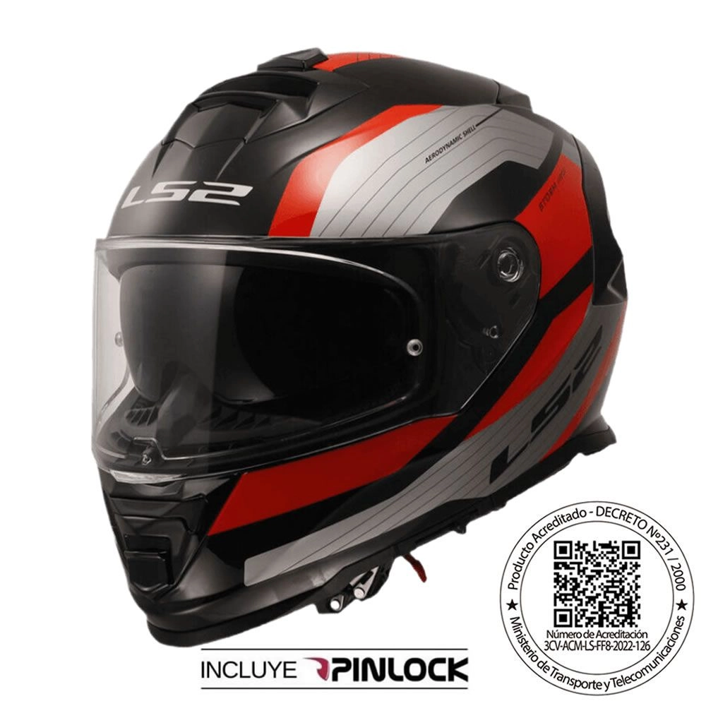 CASCO LS2 FF800 STORM II ROCKER SILVER ROJO