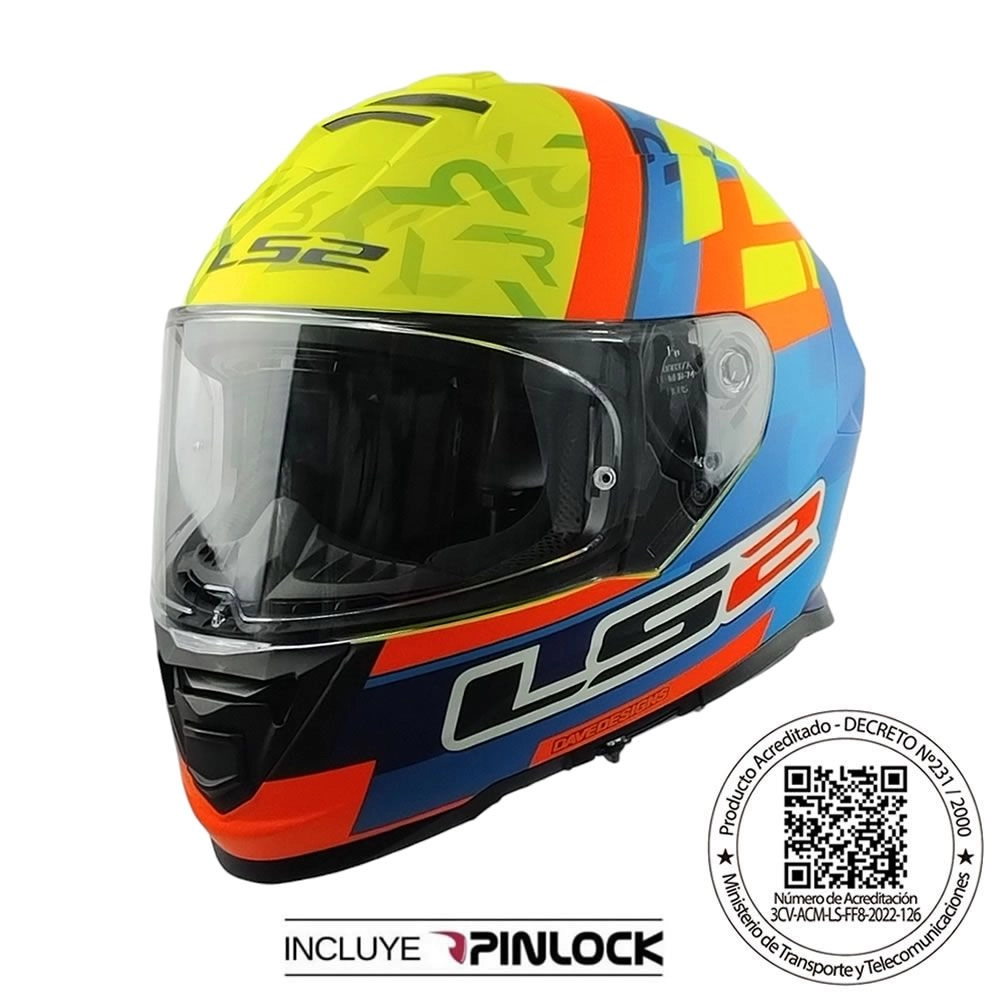 CASCO LS2 FF800 STORM II SALVADOR REPLICA MATE AZUL AMARILLO