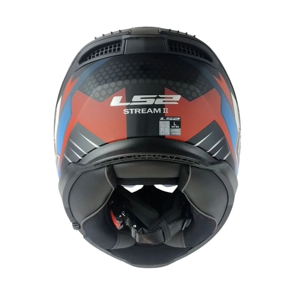 CASCO LS2 FF808 STREAM II TINUX NEGRO ROJO MATE