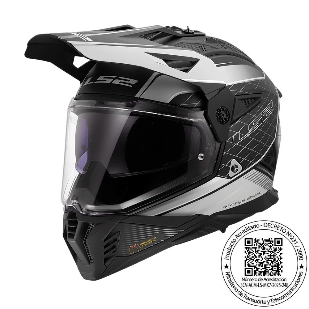 CASCO LS2 MX702 PIONEER II 100 MERIDIAN NEGRO GRANITO MATE