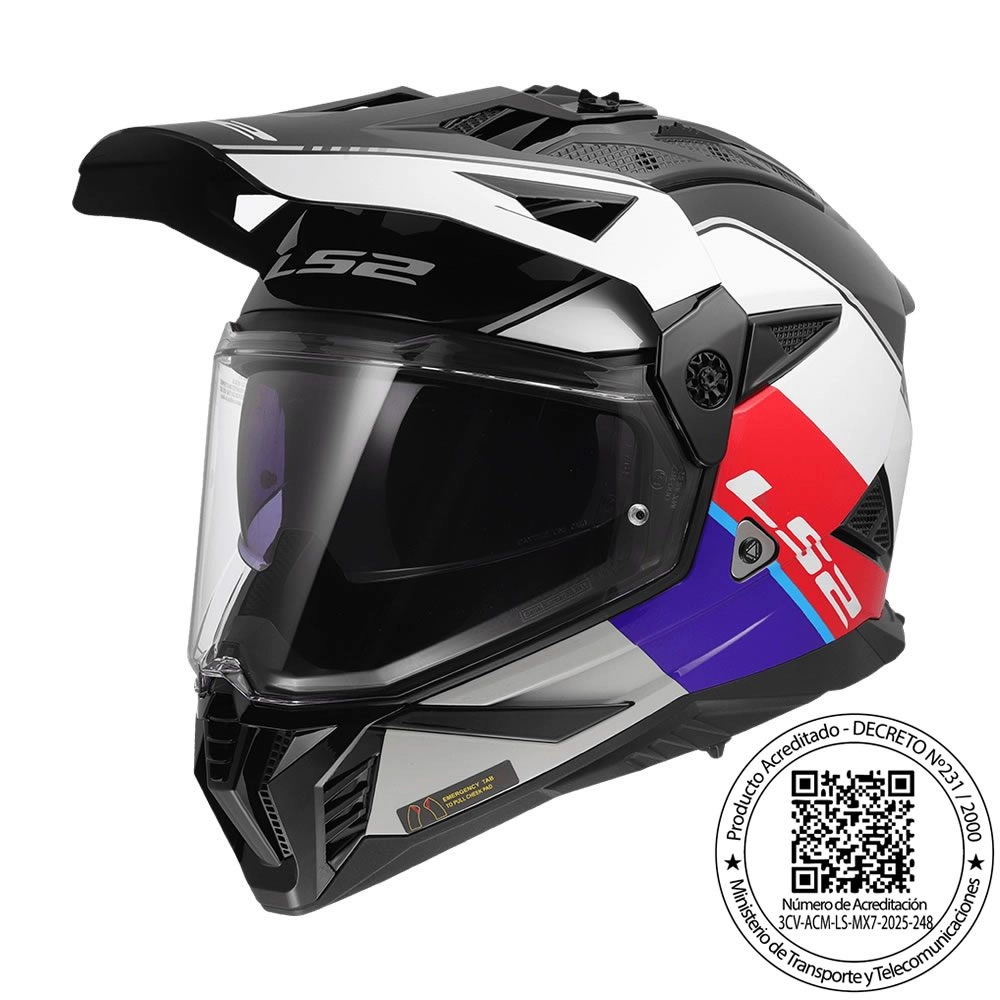 CASCO LS2 MX702 PIONEER II RALLY ROJO BLANCO AZUL