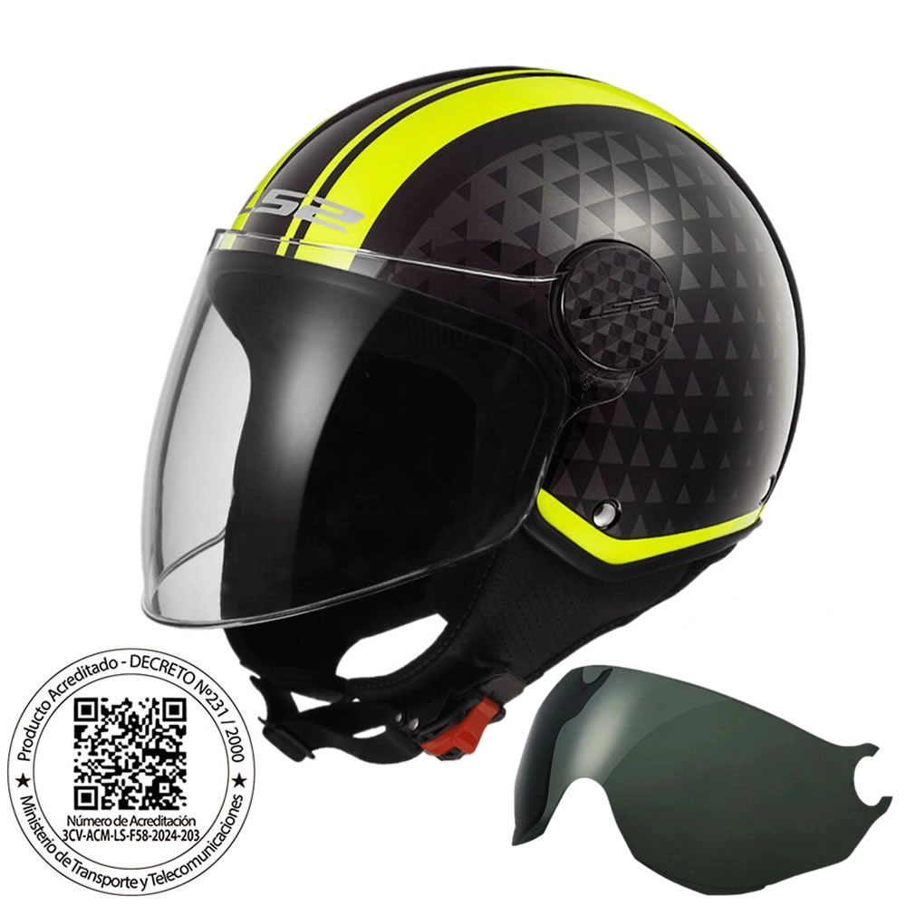 CASCO LS2 OF558 SPHERE LUX II CRUSH NEGRO AMARILLO