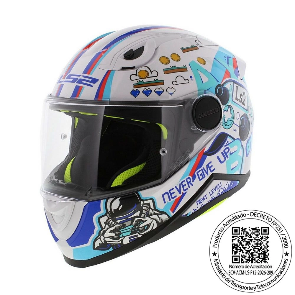 CASCO NIÑO LS2 FF812 KID NEXT LEVEL BLANCO