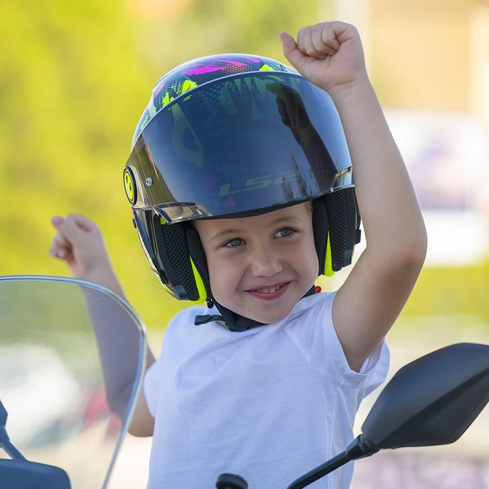CASCO NIÑO LS2 OF622 FUNNY II JOY NEGRO