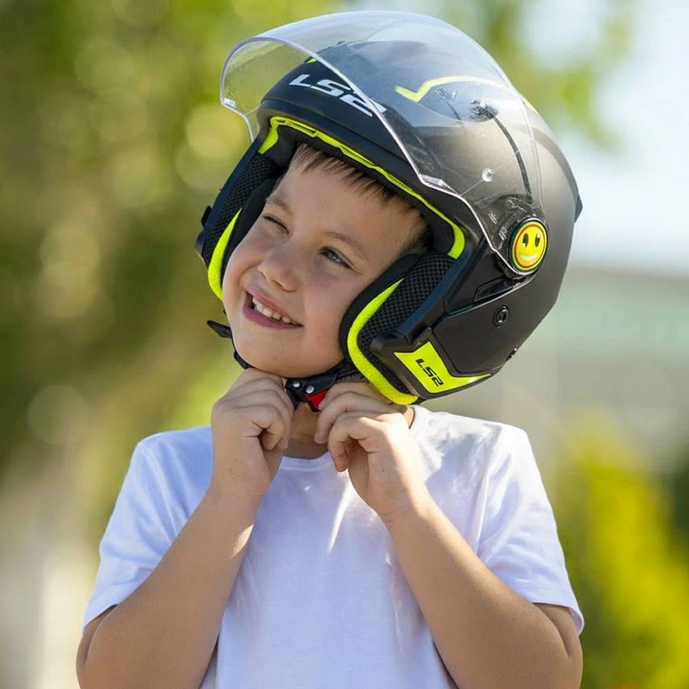 CASCO NIÑO LS2 OF622 FUNNY II JR NEGRO MATE