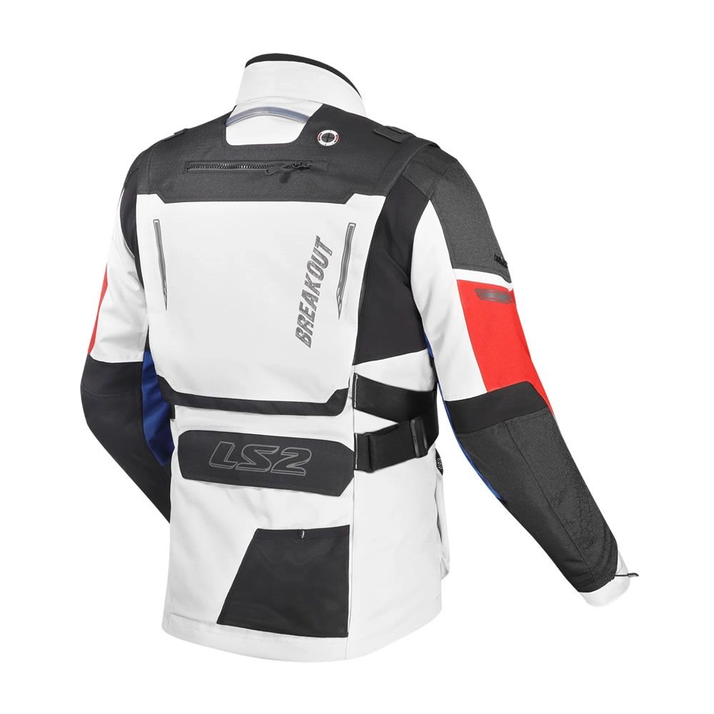 CHAQUETA LS2 BREAKOUT GRIS AZUL ROJO