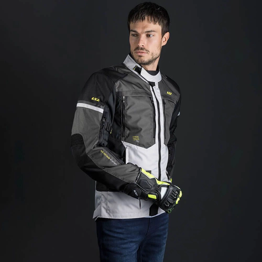 CHAQUETA LS2 NORWAY NEGRA GRIS AMARILLO