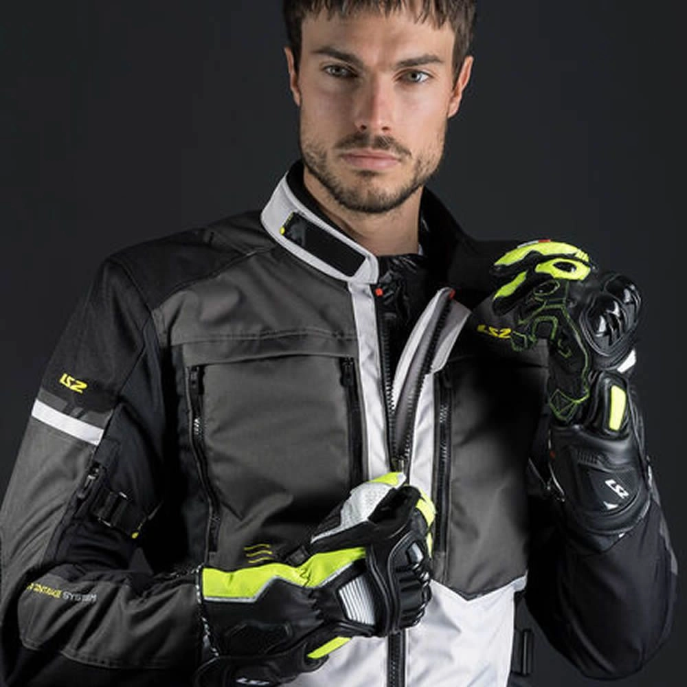 CHAQUETA LS2 NORWAY NEGRA GRIS AMARILLO