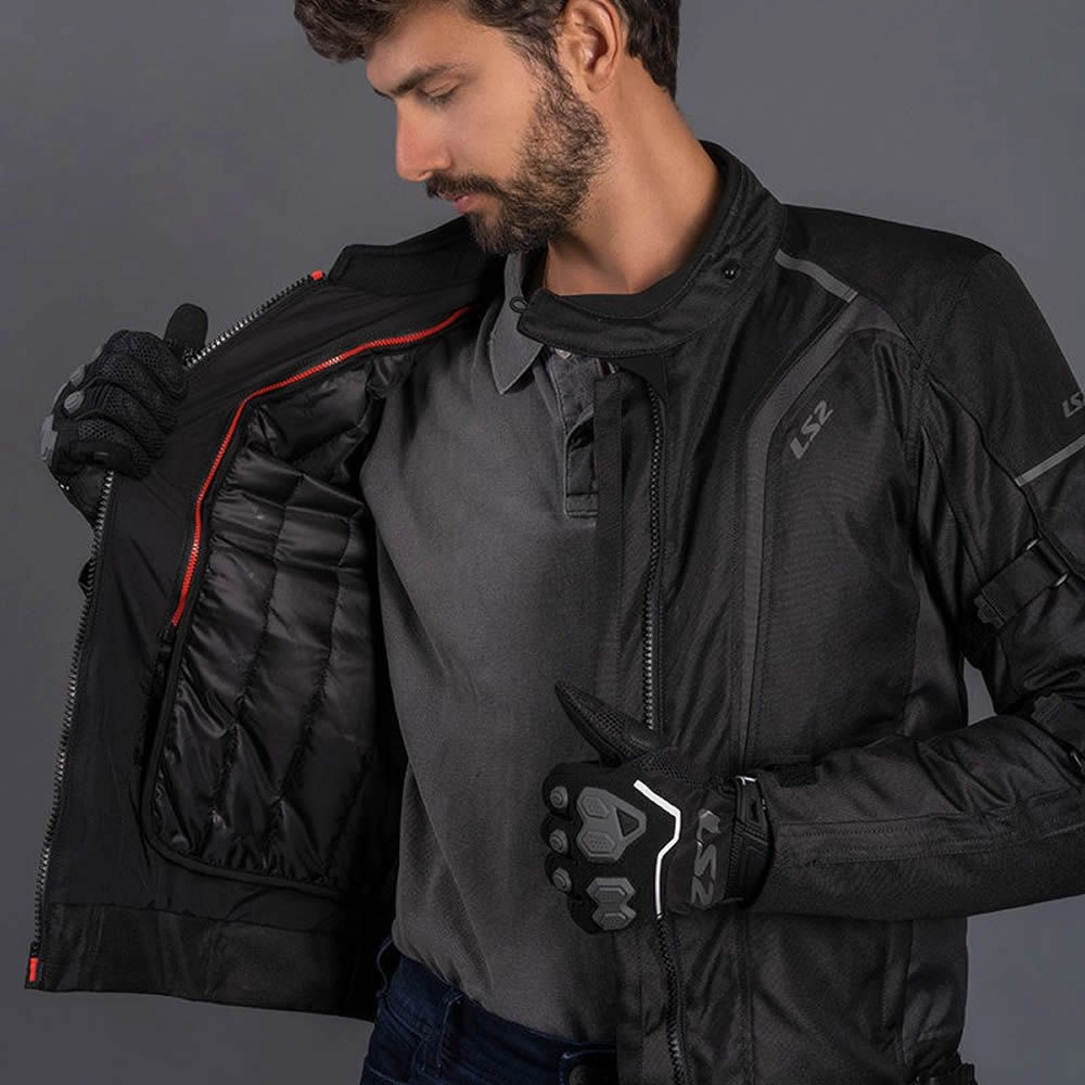 CHAQUETA LS2 SEPANG NEGRA GRIS