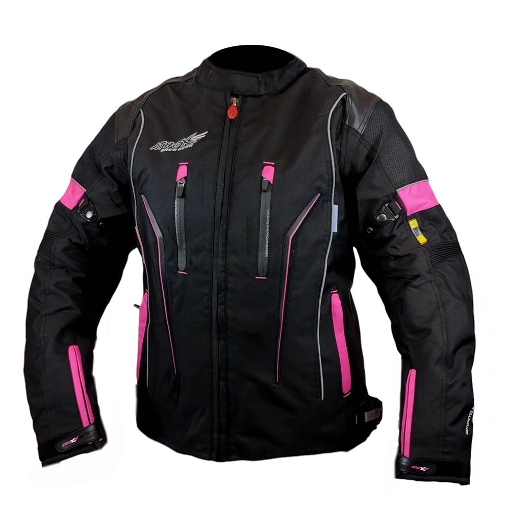 CHAQUETA ATROX CHRONO -1 MUJER NEGRA ROSA