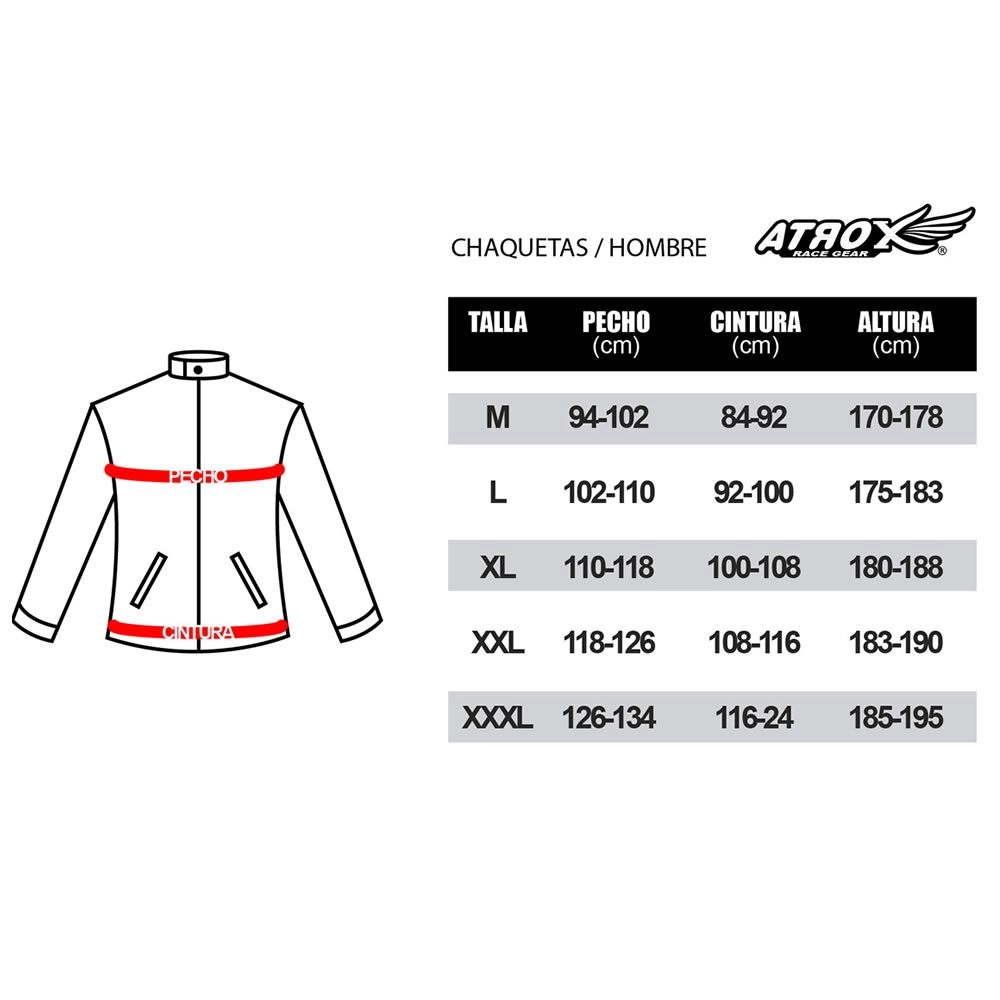 CHAQUETA ATROX CE 2101 HOMBRE NEGRA ROJA