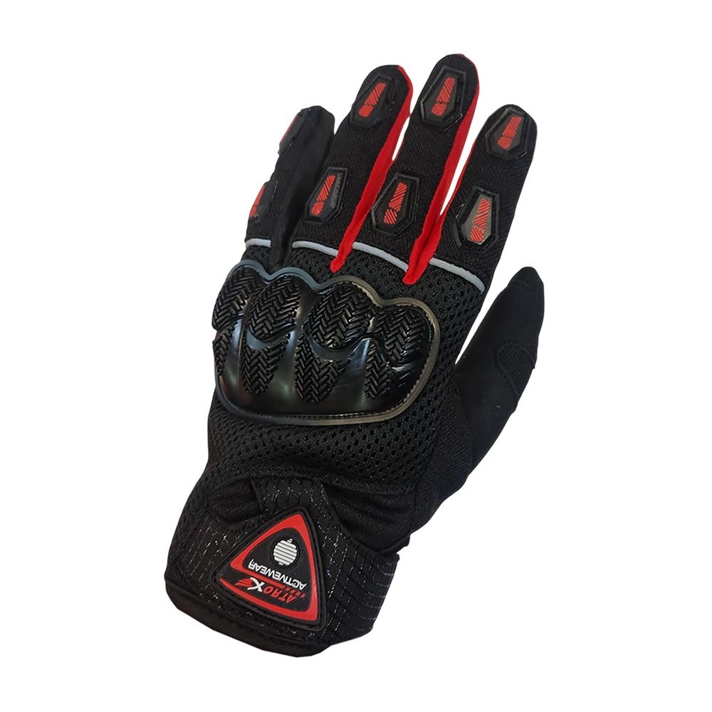 GUANTE ATROX DRAGSTER  CUERO MESH NEGRO ROJO