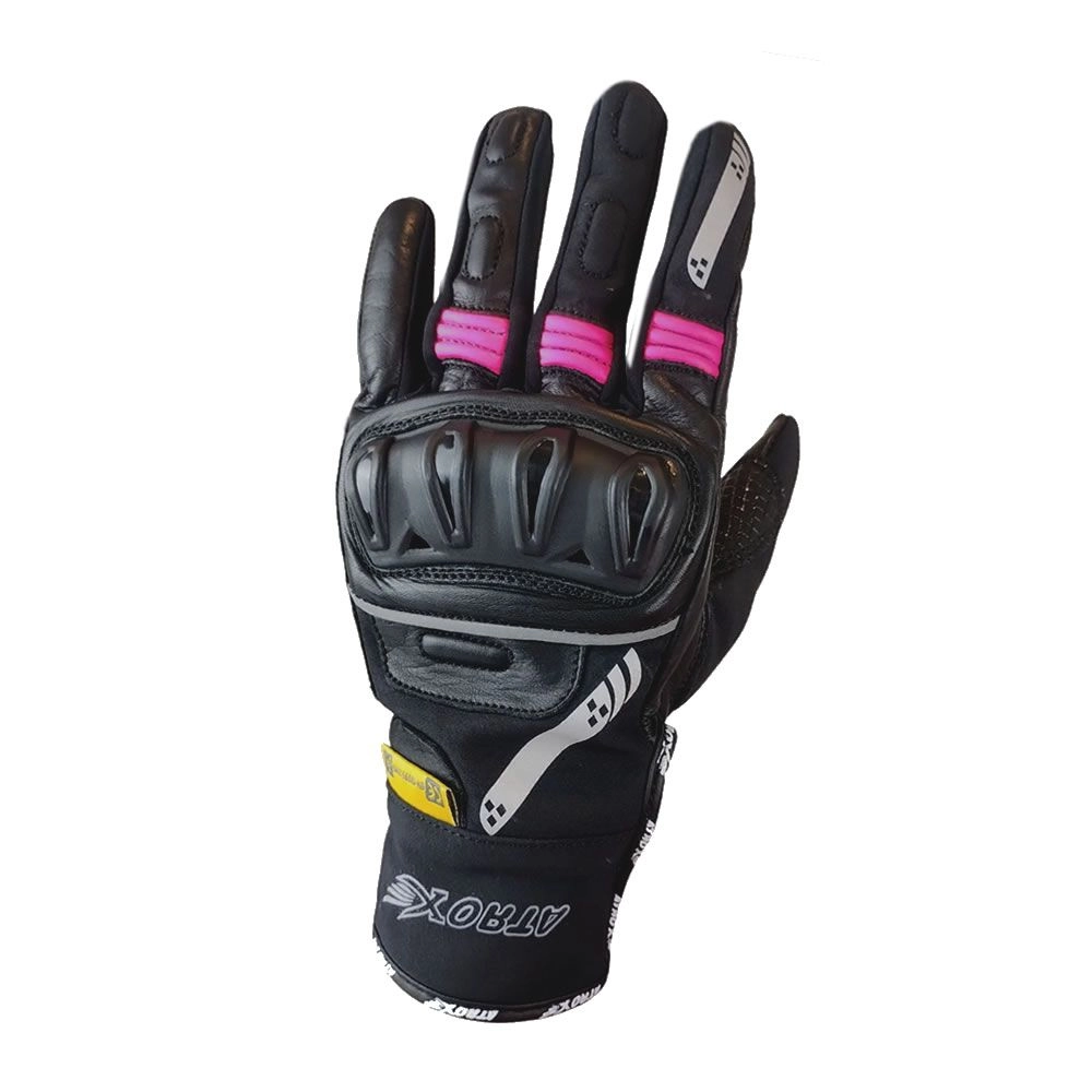 GUANTE ATROX FREEDOM CUERO NEGRO ROSA
