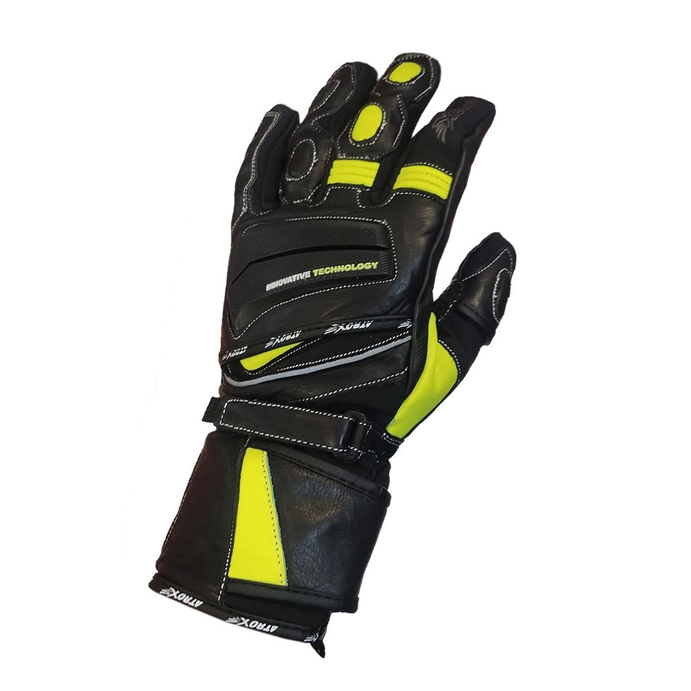 GUANTE ATROX STEEL CUERO TEXTIL NEGRO AMARILLO