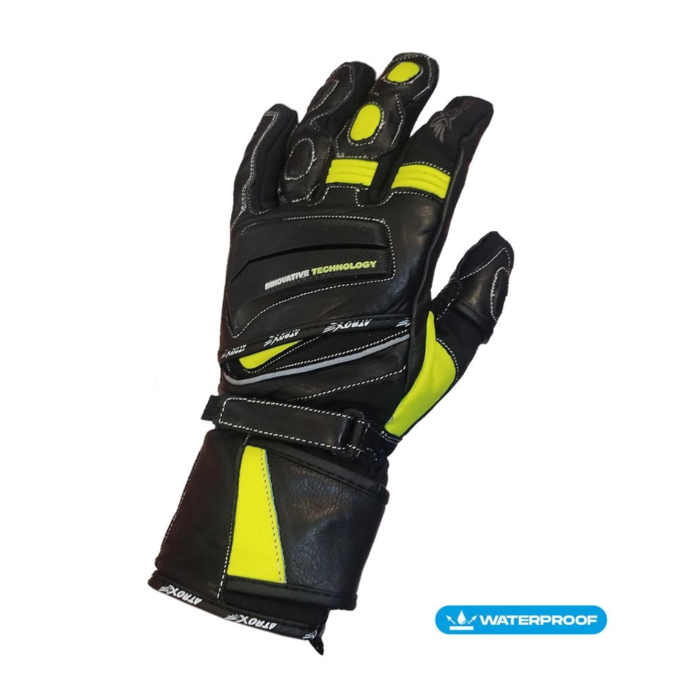GUANTE ATROX STEEL CUERO TEXTIL NEGRO AMARILLO