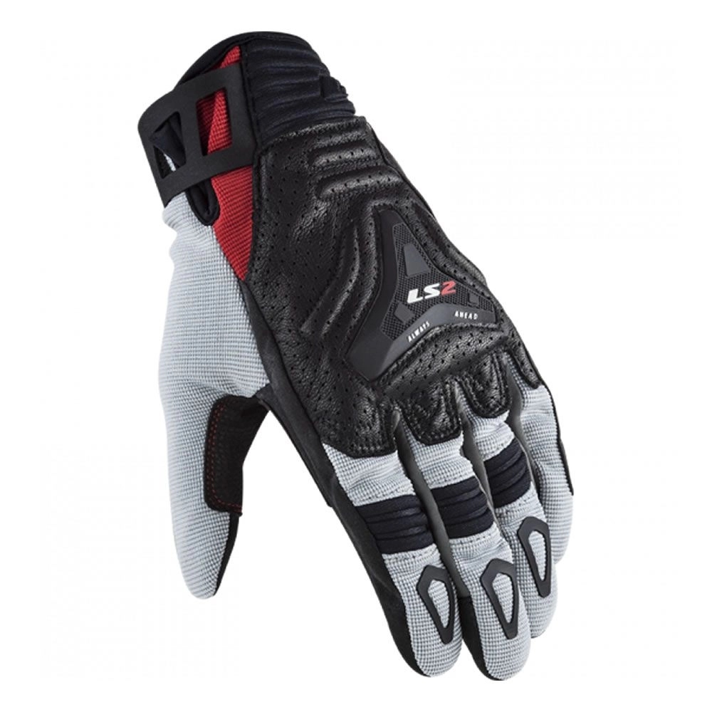 GUANTE LS2 ALL TERRAIN NEGRO GRIS ROJO HOMBRE
