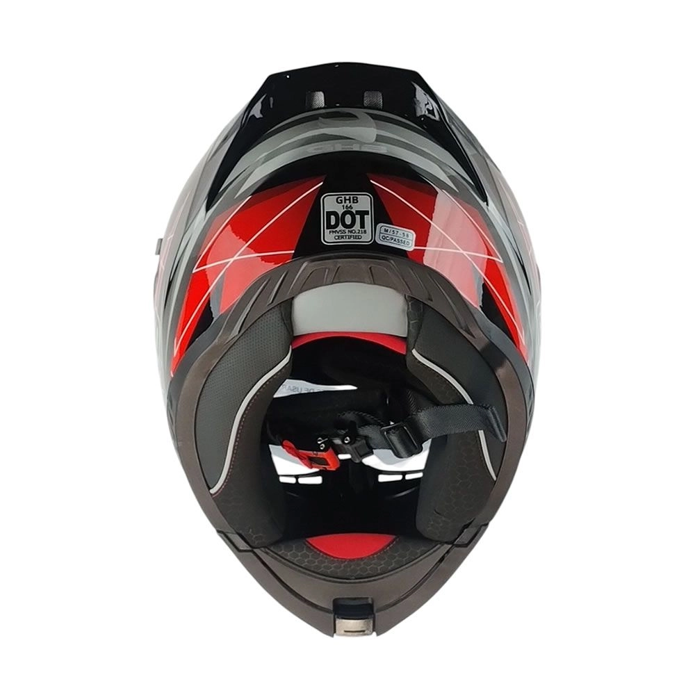 CASCO ABATIBLE GHB 166 SCORING NEGRO ROJO
