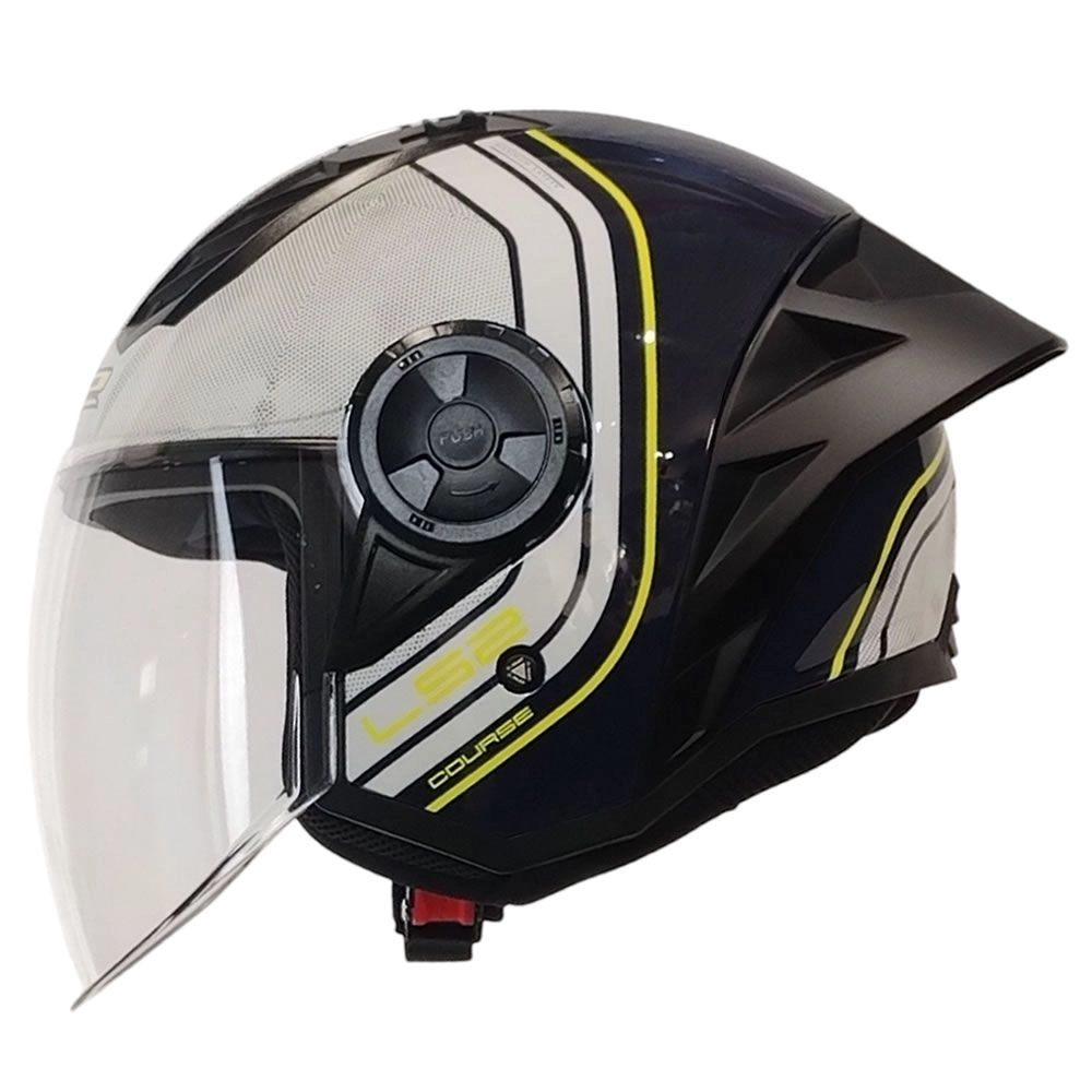 CASCO ABIERTO LS2 OF616 AIRFLOW II COURSE AZUL BLANCO