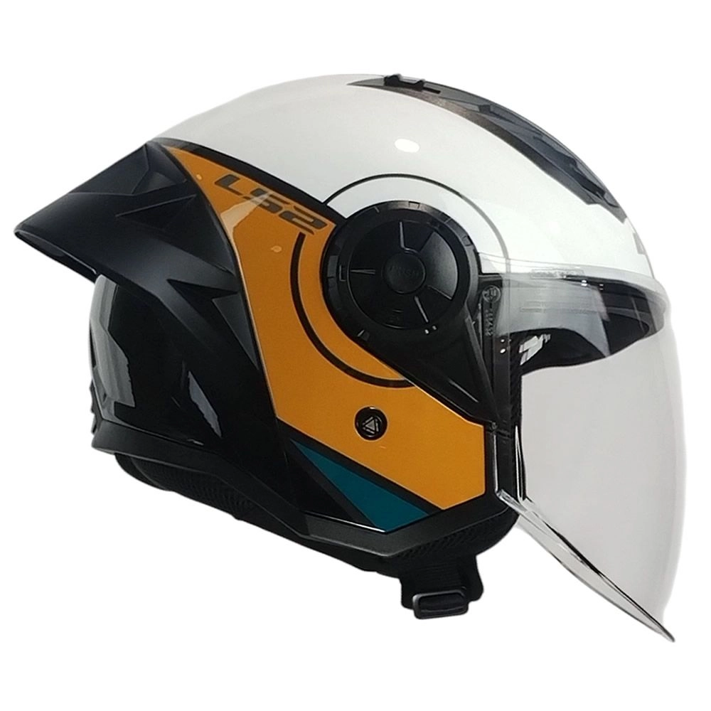 CASCO ABIERTO LS2 OF616 AIRFLOW II COVER BLANCO CAFE