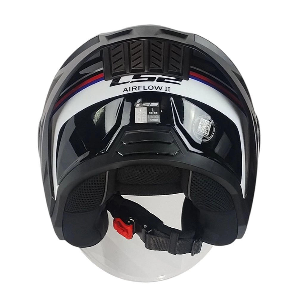 CASCO ABIERTO LS2 OF616 AIRFLOW II RUSH BLANCO AZUL ROJO
