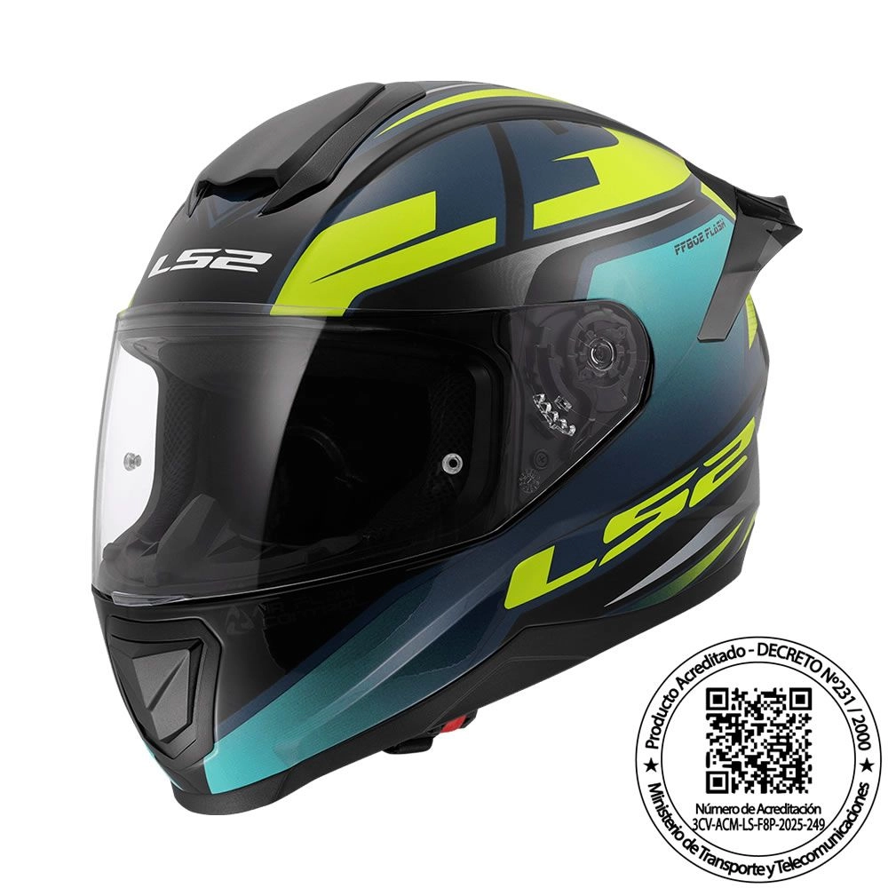 CASCO LS2 FF802 FLASH II IMPACT AZUL AMARILLO MATE