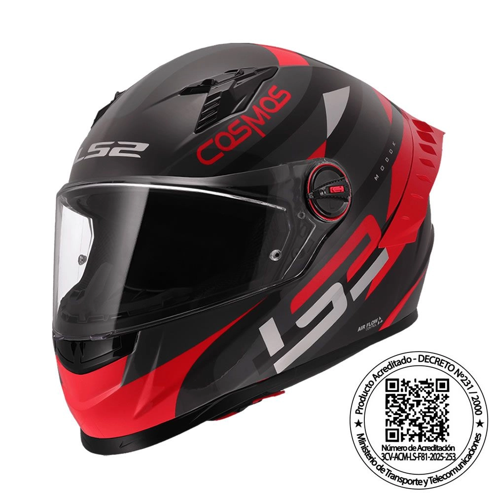 CASCO LS2 FF816 COSMOS MODOK NEGRO ROJO MATE