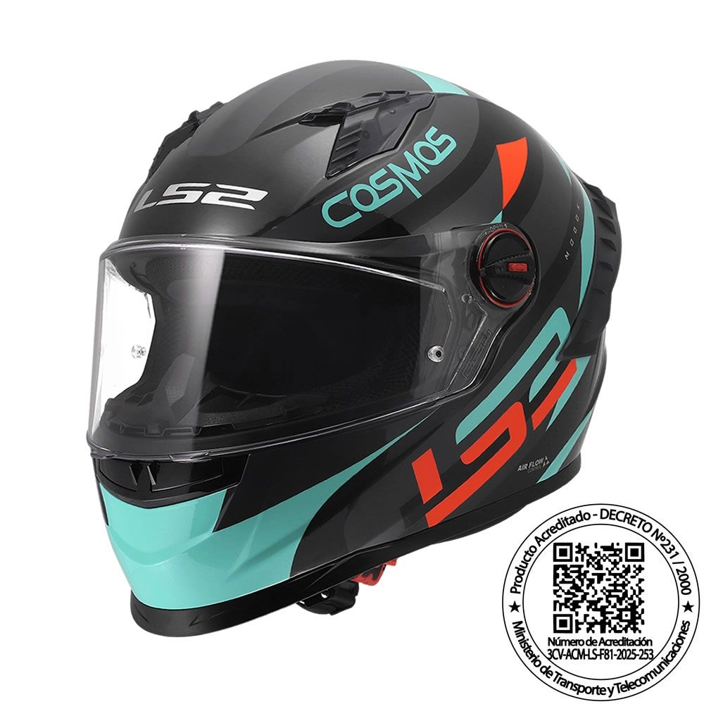 CASCO LS2 FF816 COSMOS MODOK NEGRO VERDE NARANJA MATE ST